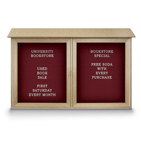 United Visual Products Indoor Enclosed Combo Board, 48"x36", Bronze Frame/Black Porc & Forbo UVCB4836BZ-BLKPORC-FORBO